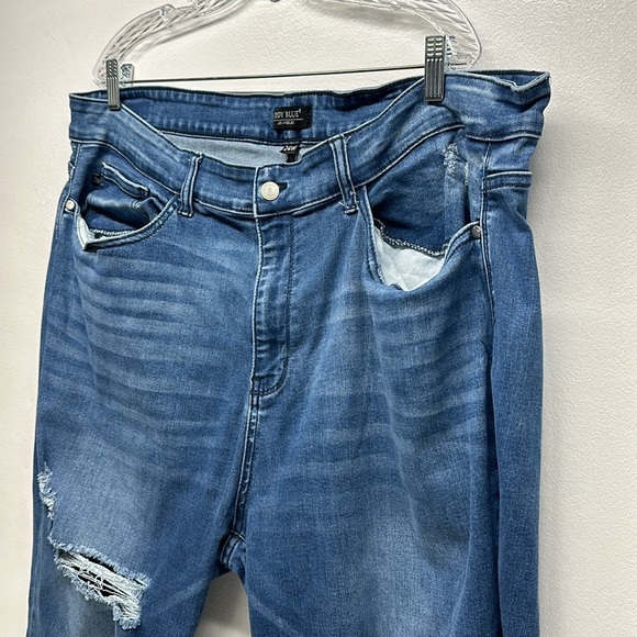 Judy Blue Skinny Jeans High Rise Denim Destroyed Hem Jean Blue Plus Size 24 24W - Picture 4 of 12